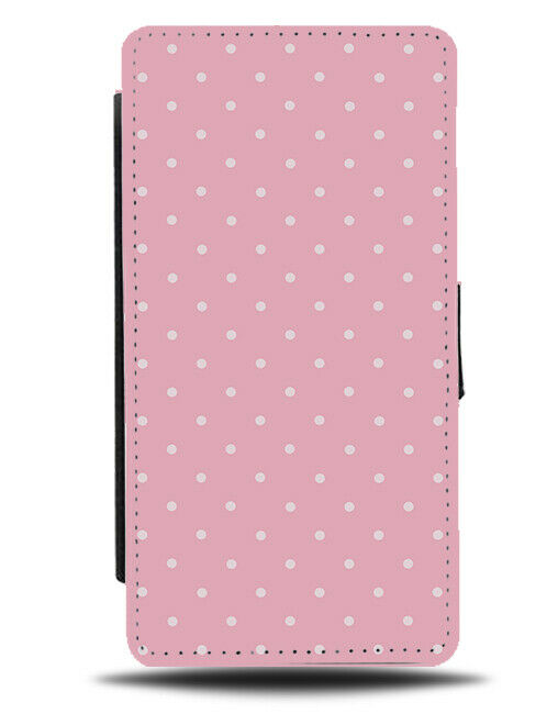 Baby Pink Polka Dotted Flip Wallet Case Dots Coloured Dotty Spots E848