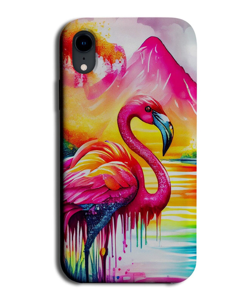 Multicoloured Flamingo Artwork Print Phone Case Cover Flamingos Paint Art AN66