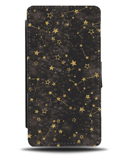 Astrology Stars Flip Wallet Case Stargazing Stargaze Star Gaze Sky Black F965