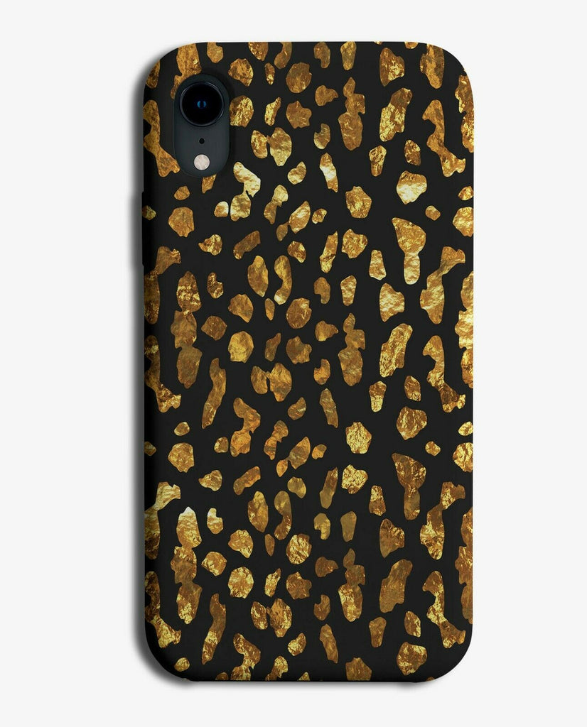 Black and Golden Leopard Print Spots Phone Case Cover Dots Animal Gold E859