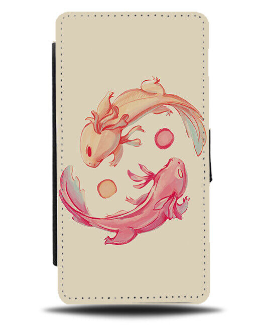 Ying and Yang Reptiles Flip Wallet Case Lizard Newt Newts Yin Yan Japanese N018