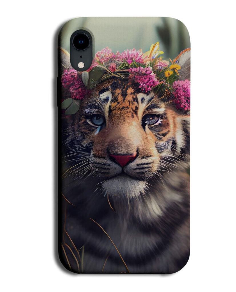 Tiger In Flower Crown Phone Case Cover Floral Funny Novelty Tigers Baby CG10