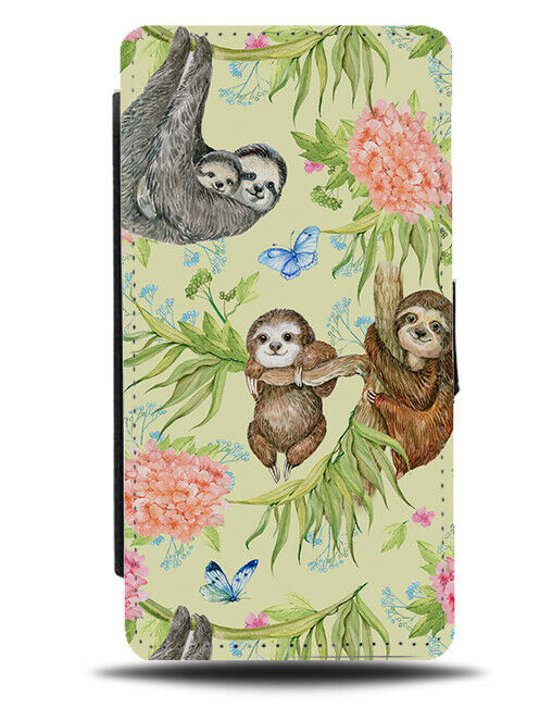 Sloth Painting Flip Wallet Case Sloths Animal Animals Picture Photo Image G294