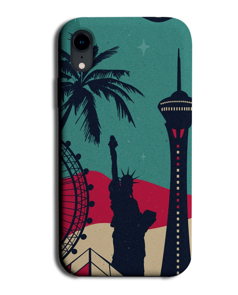 Las Vegas Skyline Phone Case Cover Sky Line Buildings City Of Icons Statues P932