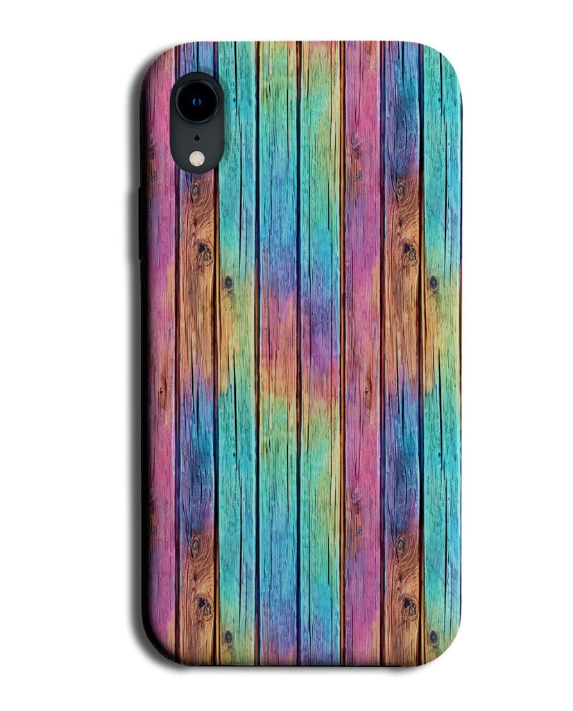 Rainbow Wood Pattern Phone Case Cover Wooden Pastel Colours Multicoloured CD79