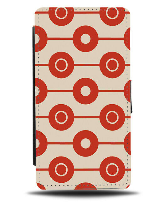 70s Throwback Circles Flip Cover Wallet Phone Case Pattern Vintage Print B574