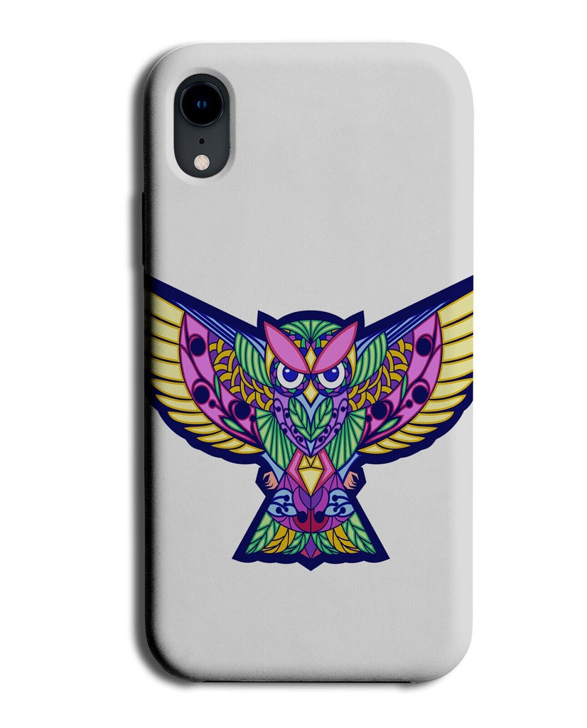 Colourful Owl Emblem Phone Case Cover Badge Design Owls Vibrant Colours BR49