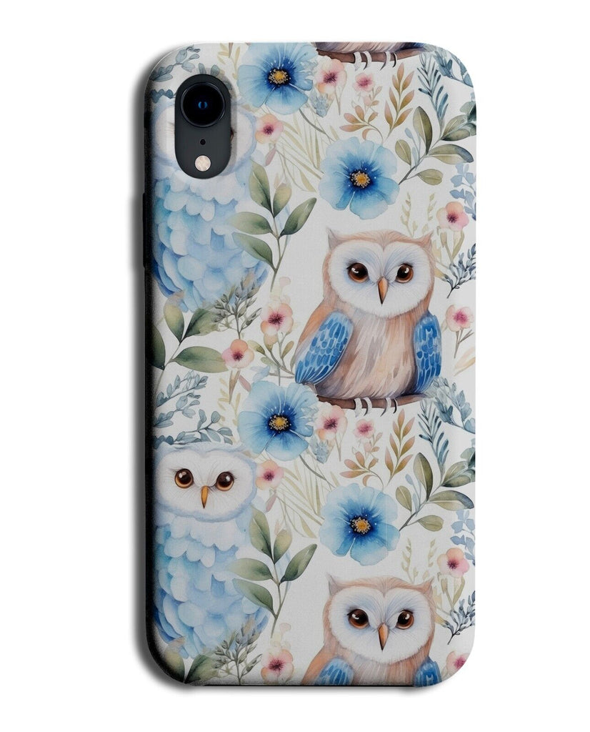 Owl Bird Faces Phone Case Cover Owls Birds Blue Flowers Petals Branches CU53
