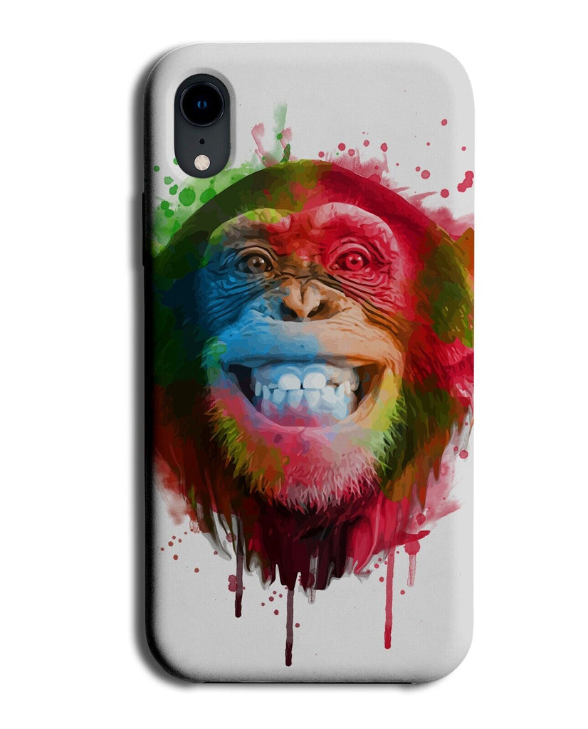 Colourful Dripping Chimpanzee Face Painting Phone Case Cover Chimp Rainbow AC68
