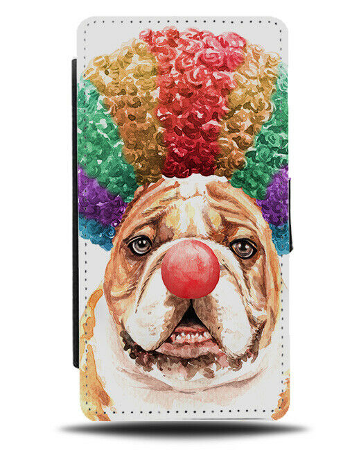 British Bulldog The Clown Flip Wallet Case Clowns Colourful Wig Red Nose K685