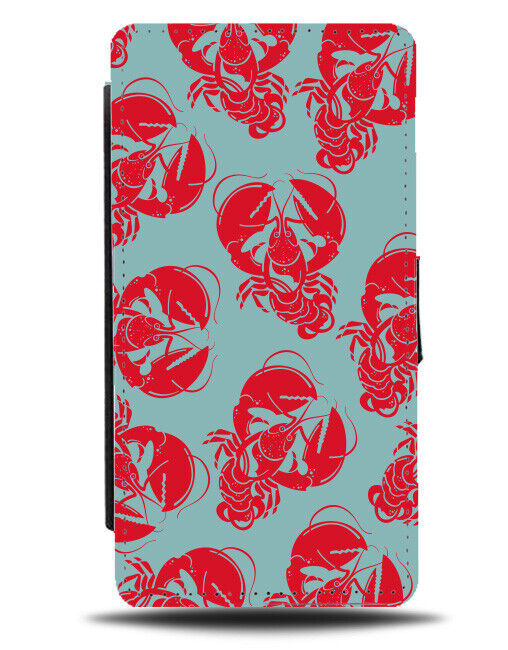 Lobster Pattern Flip Wallet Case Lobsters Shapes Silhouettes Red Green J725