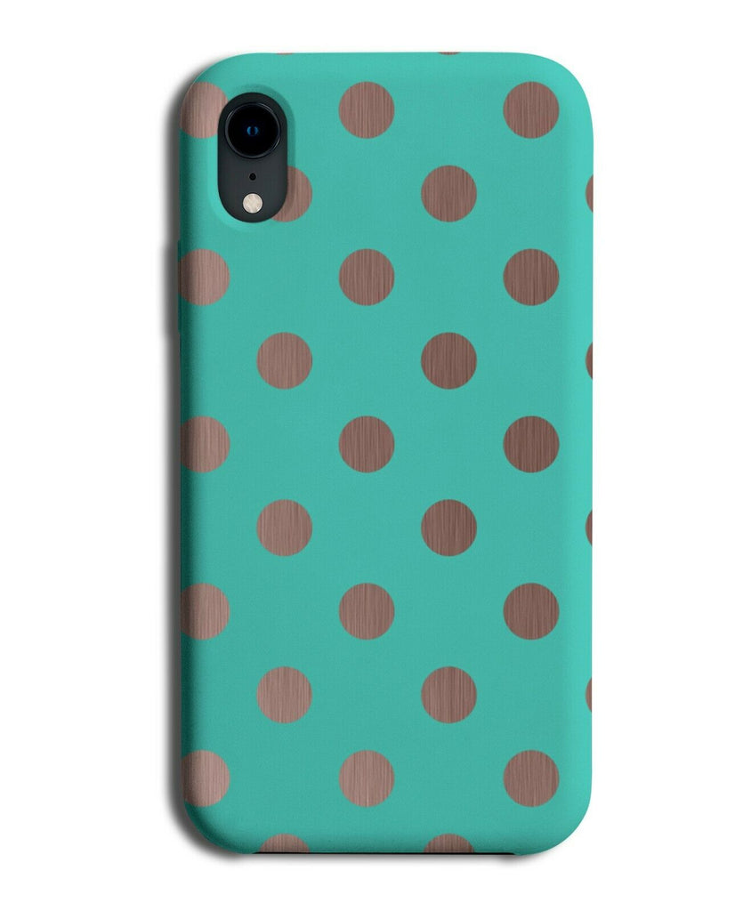 Turquoise Green and Rose Gold Polka Dot Phone Case Cover Spots Copper i506