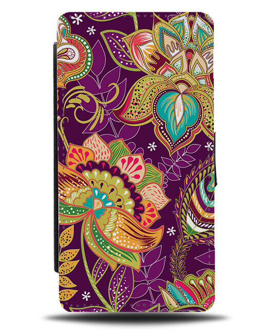 Flower Painting Flip Wallet Case Colourful Multicoloured Flowers Floral G644