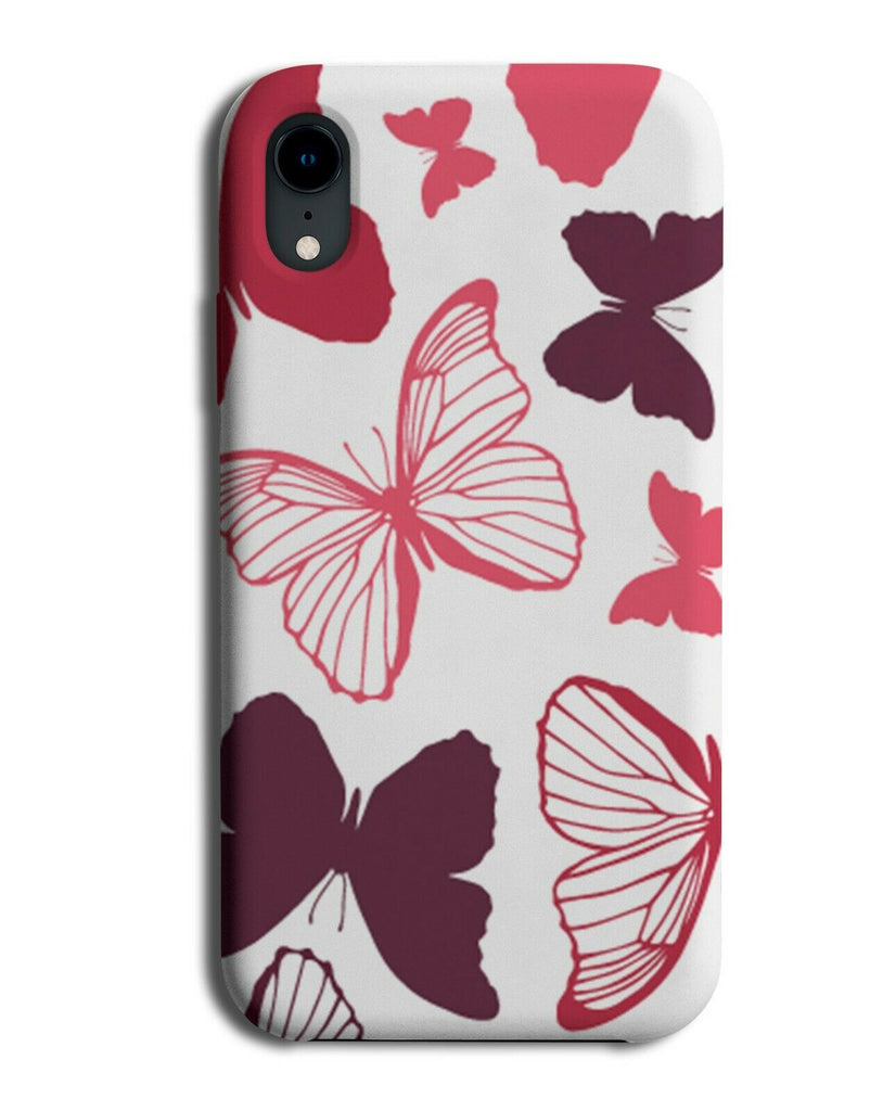 Red and Dark Purple Coloured Butterfly Phone Case Cover Butterflies Moth E916