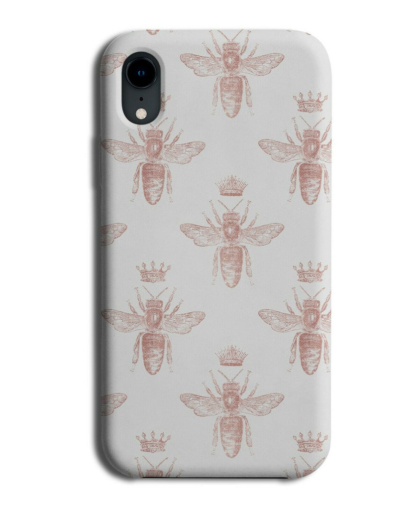 White and Rose Gold Wasp Shapes Phone Case Cover Outline Silhouette Wasps G036