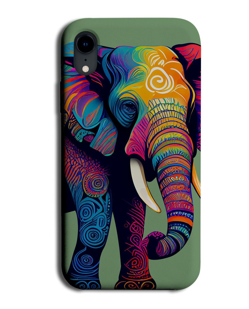 Multicoloured Indian Elephant Phone Case Cover Elephants Indian Asian Asia AG22