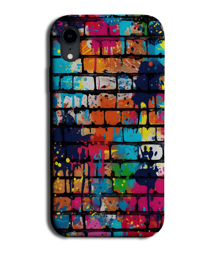 Graffiti On Brick Wall Phone Case Cover Bricks Street Paint Splatter Marks DA49
