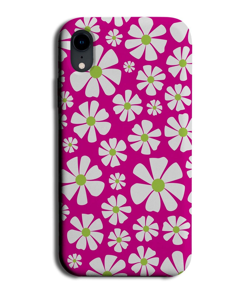 Cartoonish Daisy Flowers Phone Case Cover Floral Flower Dark Pink Coloured Q630