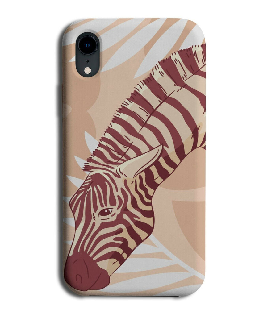Stylish Zebra Cartoon Phone Case Cover Safari Zebras Head Neck Eating Grass K475