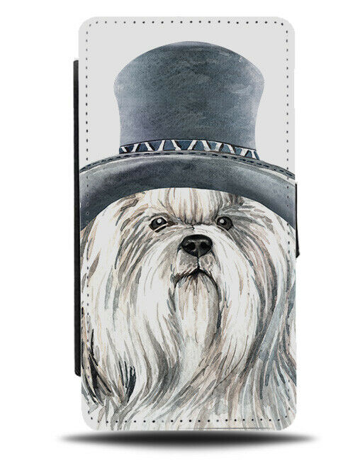 Shih Tzu Top Hat And Bow Tie Flip Wallet Phone Case Bowtie Picture Shitzu K603