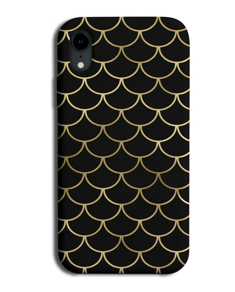 Black and Gold Mermaid Tail Scales Phone Case Cover Fish Mermaids Pattern F645