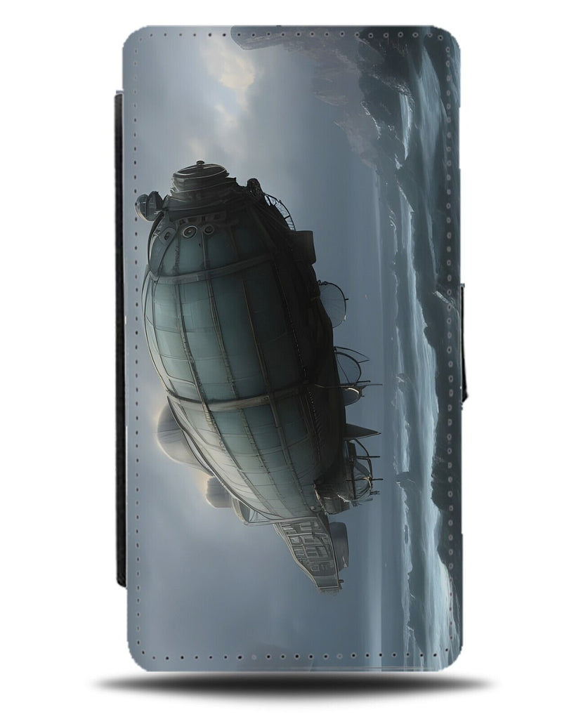 Flying Cyber Punk Blimp Flip Wallet Case Blimps Cyberpunk Style Steam Sky CX15