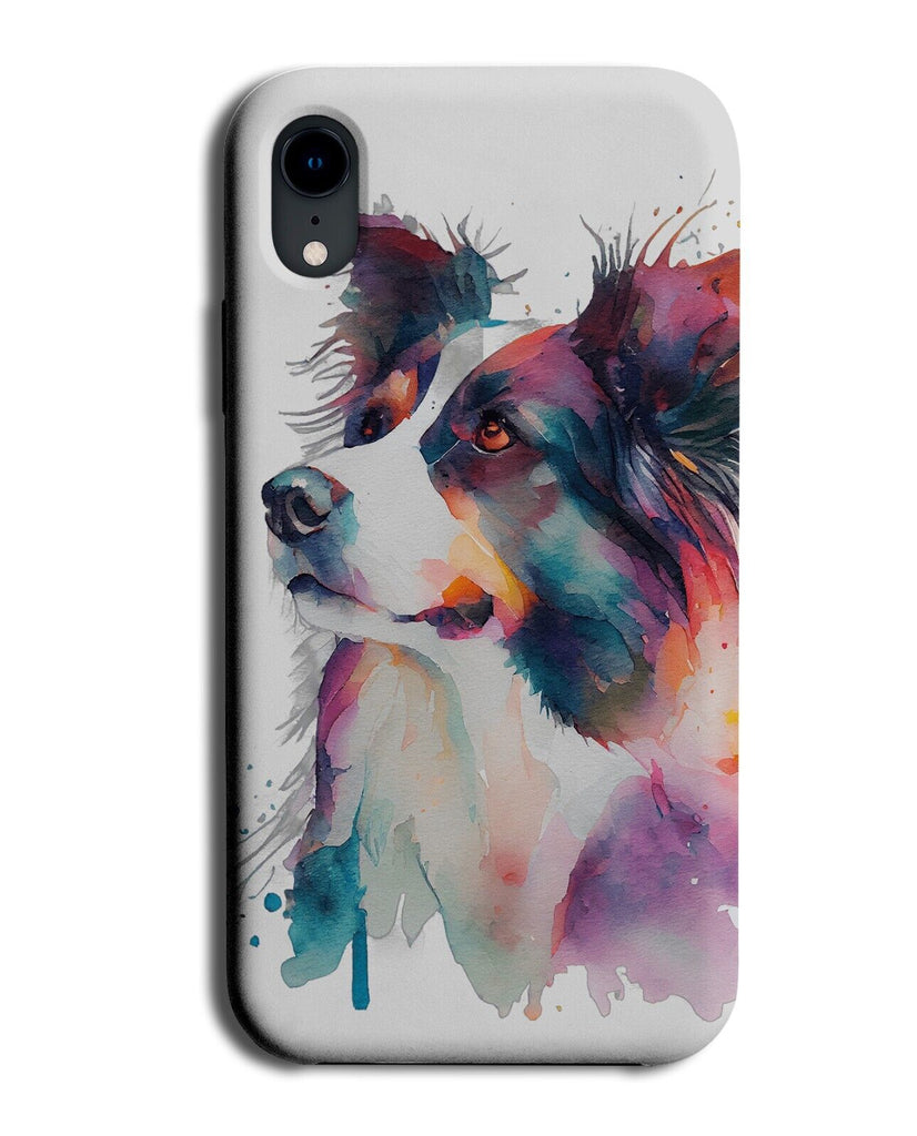 Colourful Watercolor Border Collie Phone Case Cover Collies Dog Dogs Paint BD21