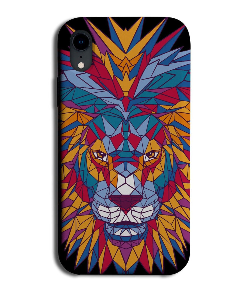 Geometric Lion Phone Case Cover Lions Face Head Shapes Geometrics Colourful P787