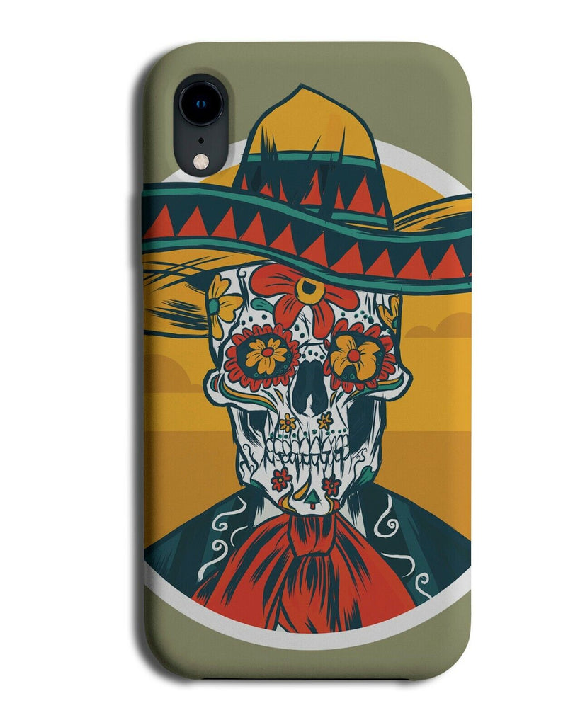 Day Of The Dead Mexican Sugar Skull Phone Case Cover Sombrero Mexico J742