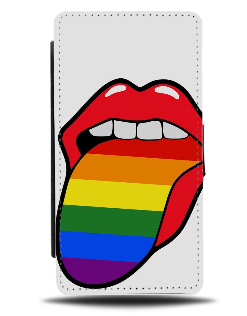 Pride Tongue Flip Wallet Case Tongues Lip LGBT Colourful Flag Lips Sexy AY35