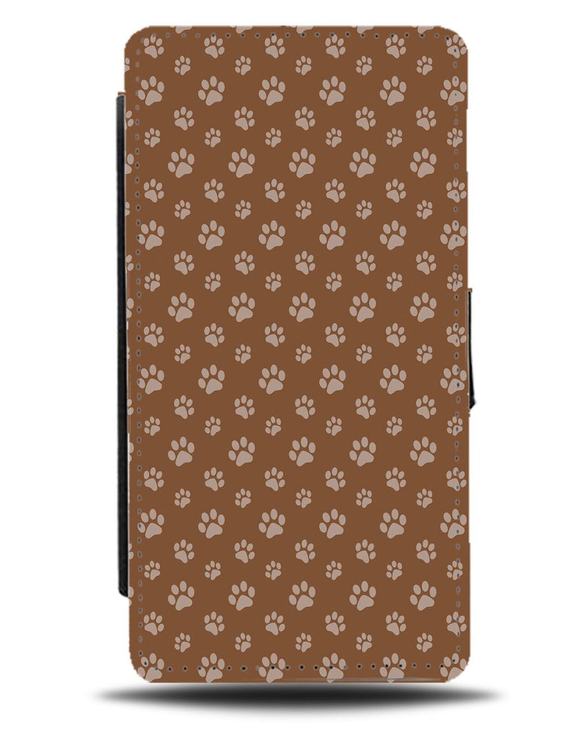 Brown Paw Print Flip Wallet Case Paws Marks Shapes Dog Cat Dogs Cats Feet DF21