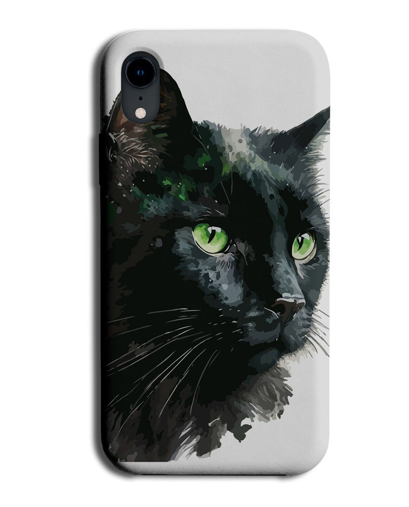 Halloween Black Cat Phone Case Cover Face Green Eyes Catseyes Cats Pupil AF77