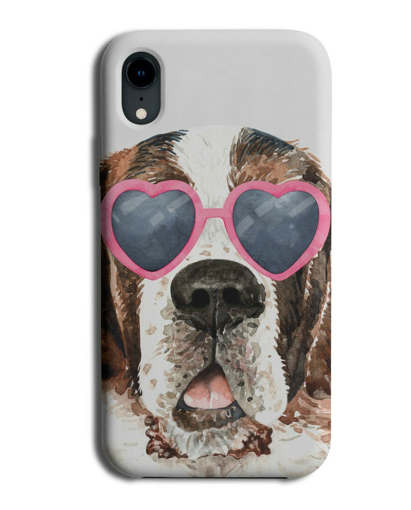St Bernard Phone Case Cover Dog Love Heart Sunglasses Funny Pink Saint K622