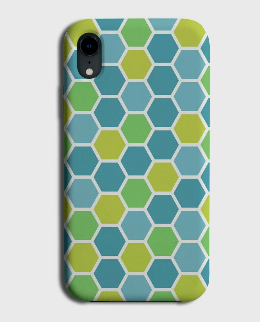 Green Shades Behive Shapes Phone Case Cover Hexagons Outlines Turquoise G462