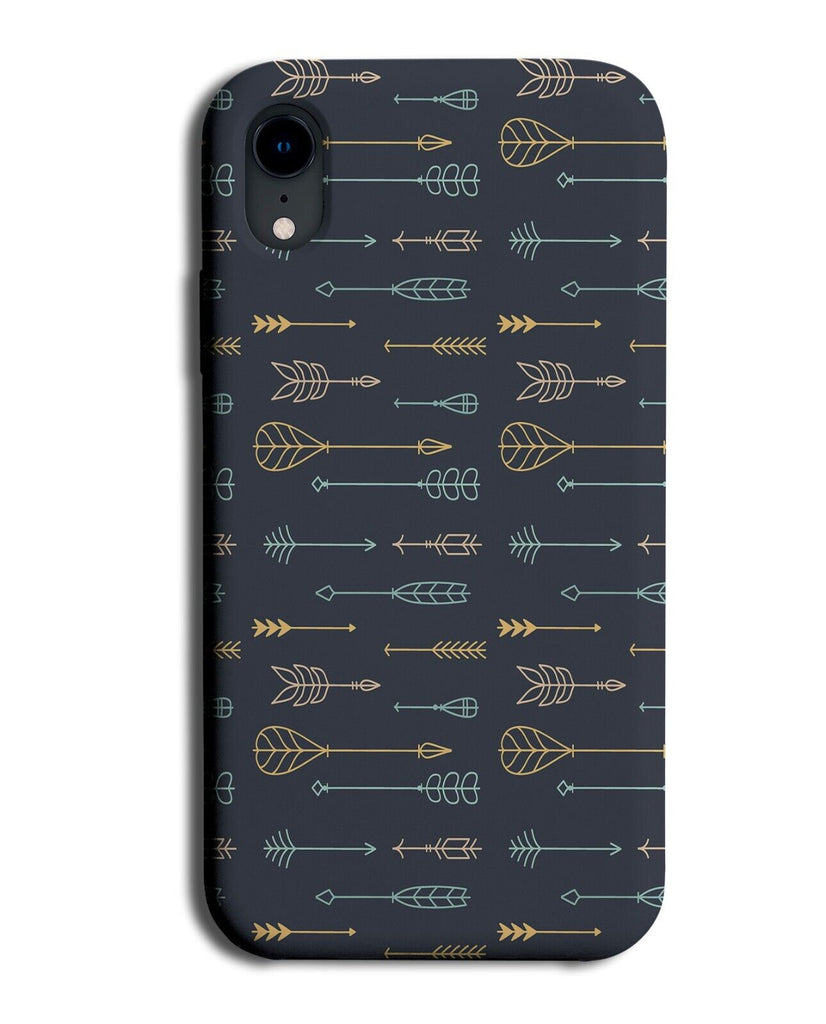 Arrows Pattern Phone Case Cover Arrow Shapes Spears Crossbow Design Black BB92
