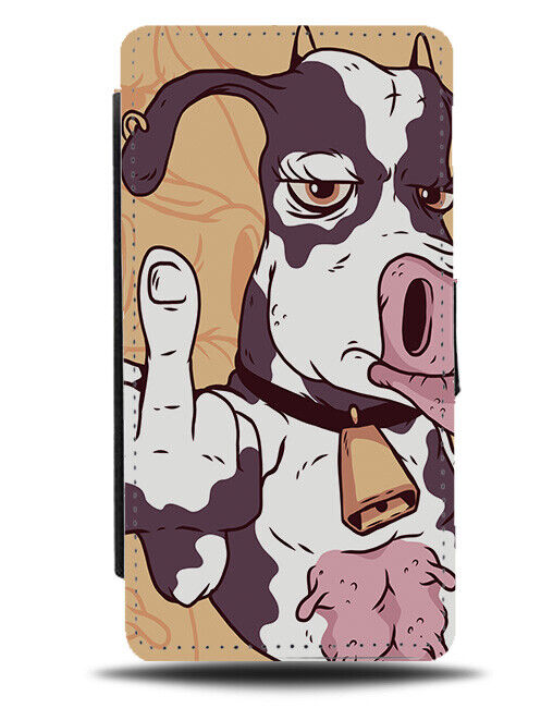 Swearing Cow Cartoon Phone Cover Case Cows Middle Finger Gesture Hand Up J140