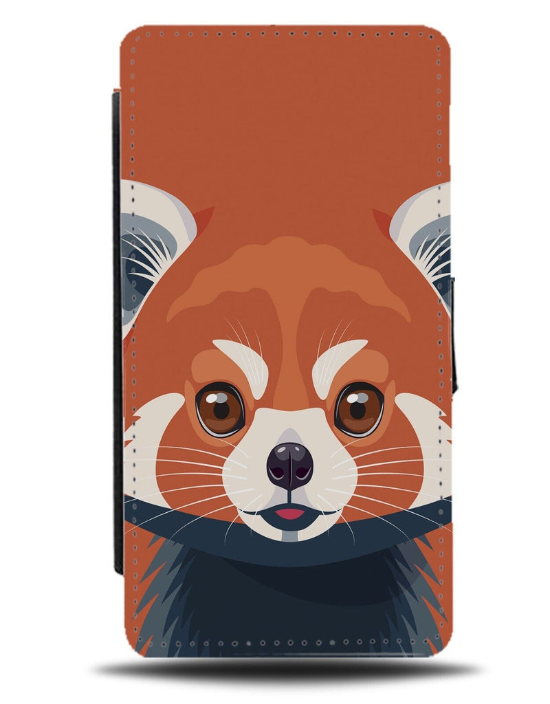 Red Panda Flip Wallet Case Pandas Face Head Novelty Cute Animal Orange CL35