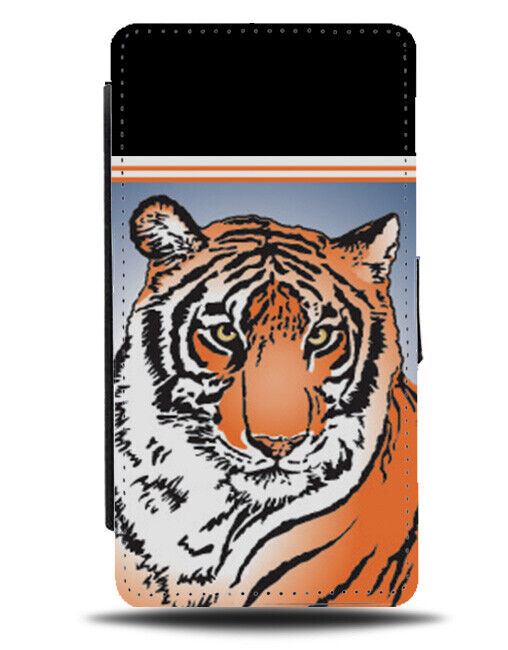 Artistic Tiger Face Flip Wallet Case Tigers Head Animal Art Work Artwork K323