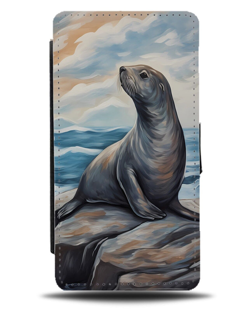 Sea Lion Oil PaintingPrint Flip Wallet Case Seal Seals Lions Wild Picture DF68