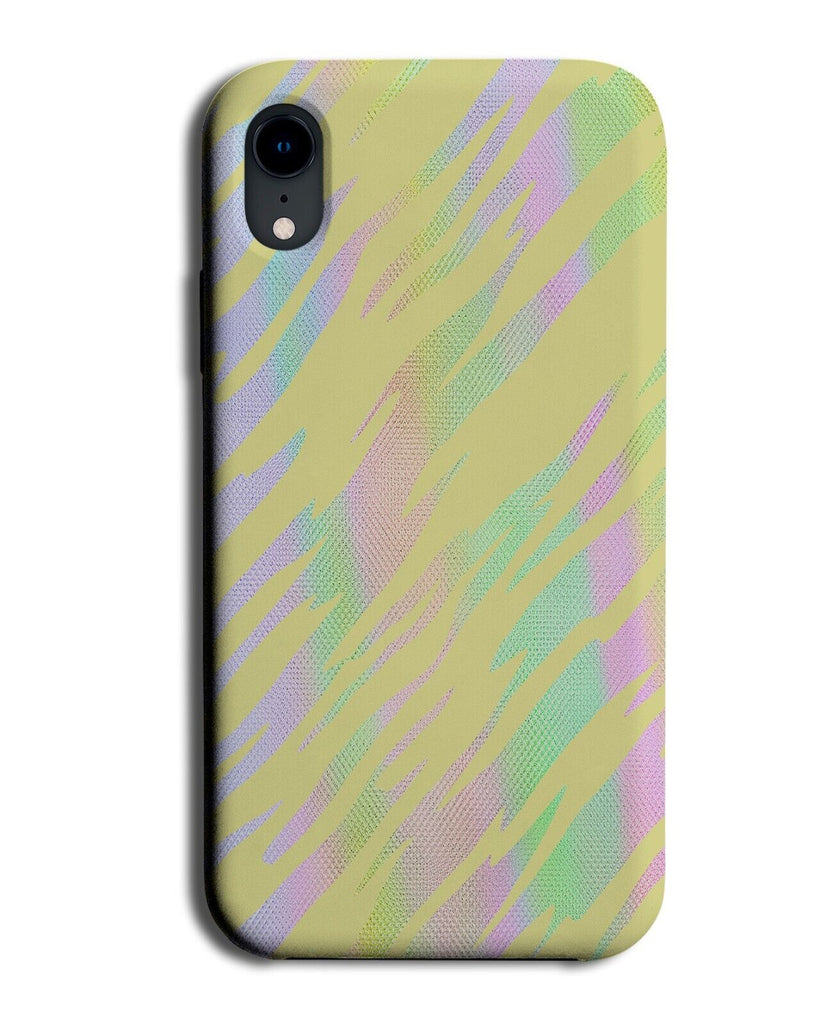 Pastel Yellow Iridescent Zebra Stripes Phone Case Cover Zebras Skin Print DE59