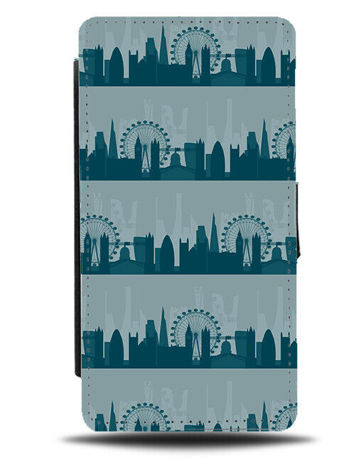 London Skyline Silhouette Flip Wallet Case Sky Line Building Buildings UK F087