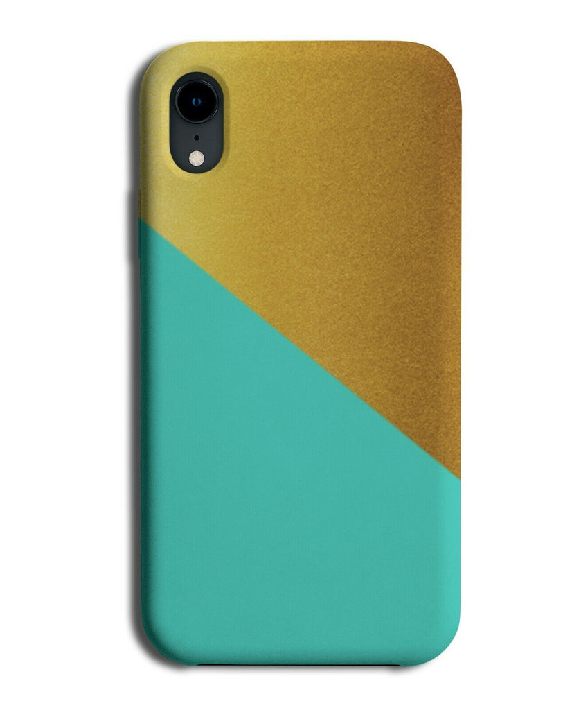 Gold and Turquoise Green Phone Case Cover Golden Coloured Printed Print i439