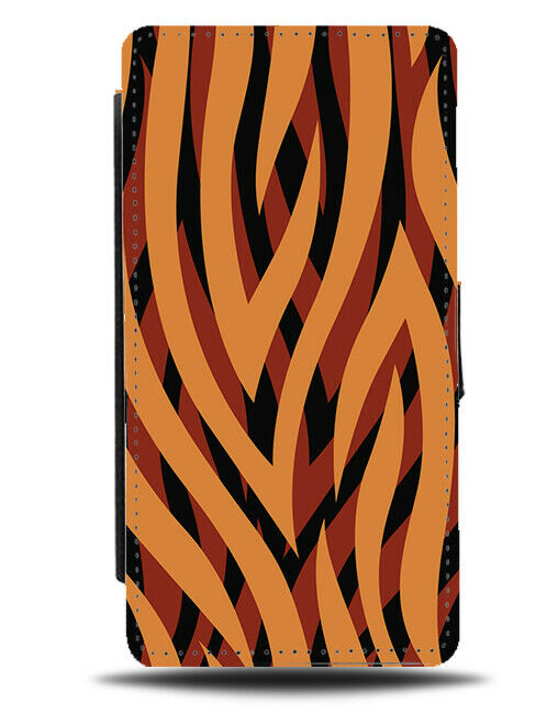 Vibrant Orange Tiger Stripes Flip Wallet Case Marks Pattern Print Tigers H330