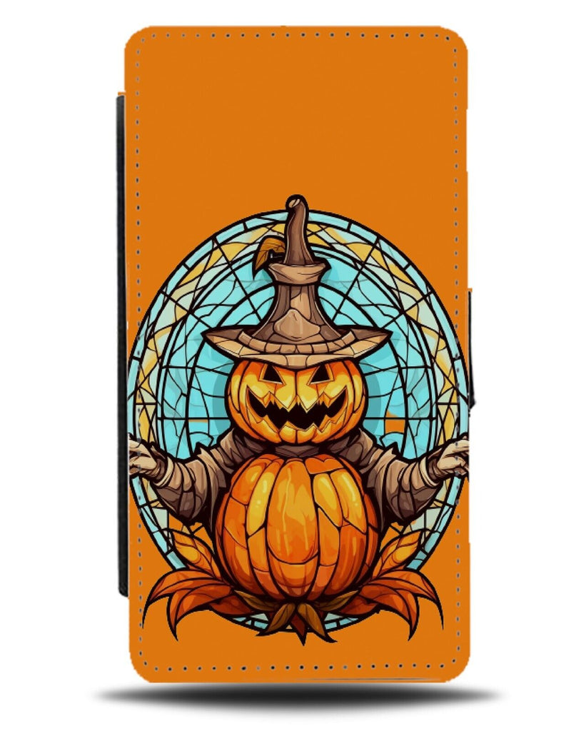 Pumpkin Scarecrow Figure For Halloween Flip Wallet Case Pumpkins Scarecrows DF94