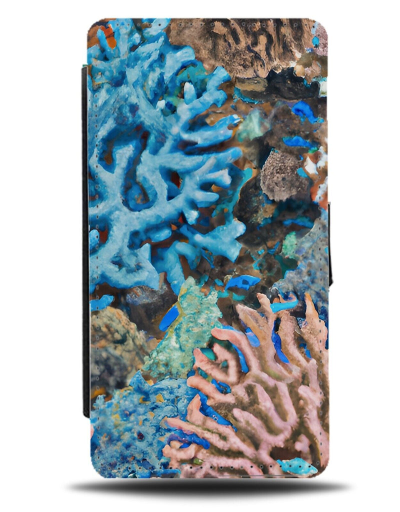 Coral Barbs Picture Flip Wallet Case Fish Tank Corals Photo Blue Pink Green AS81