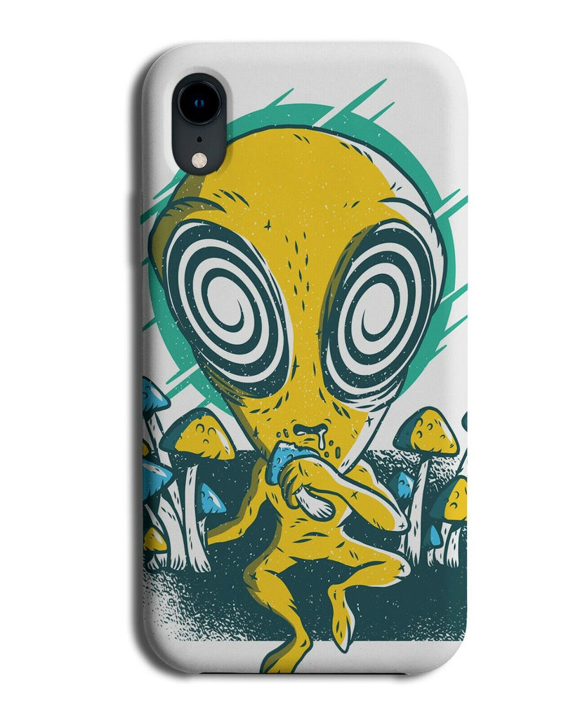 Funny Alien On Drugs Phone Case Cover Crazy Eyes Spirals Cartoon Mushrooms i933