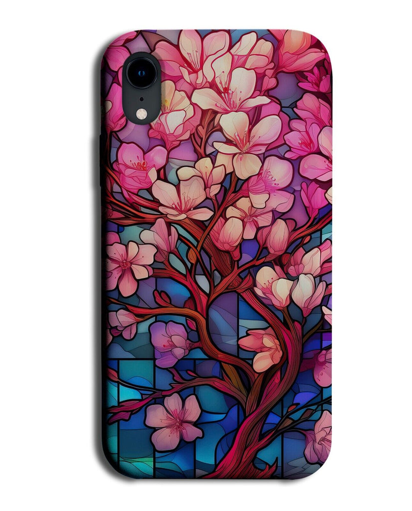 Pink Cherry Blossoms Mosaic Style Design Phone Case Cover Artwork Japanese DB80