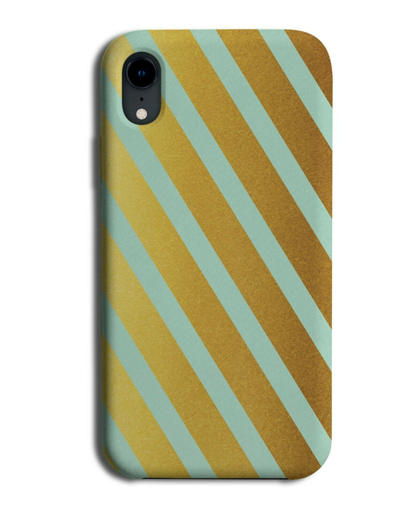 Gold & Mint Green Striped Phone Case Cover Coloured Stripes Golden Pastel i892