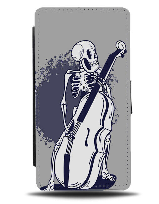 Skeleton Cello Player Flip Wallet Case Music Skeletons Player Guitar K956