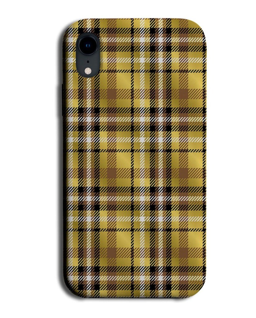 Golden Tartan Phone Case Cover Flannel Gingham Design Pattern Gold Squares AS08